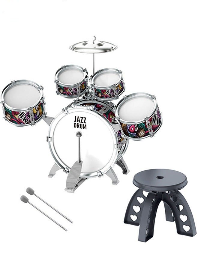 دوركو مجموعة طبول جاز للأطفال، آلة قرع جروك للمبتدئين، هدية تعليمية موسيقية للأولاد والبنات من سن 3 سنوات وما فوق. - Image 1