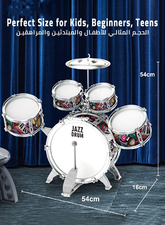 دوركو مجموعة طبول جاز للأطفال، آلة قرع جروك للمبتدئين، هدية تعليمية موسيقية للأولاد والبنات من سن 3 سنوات وما فوق. - Image 5