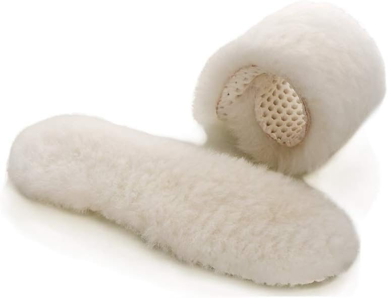 Happystep Genuine Sheepskin Insoles - Premium Lambswool and Sheepskin Top Layer, Honeycomb EVA Bottom Sole for Cushioning and Shock Absorption (Men 9)