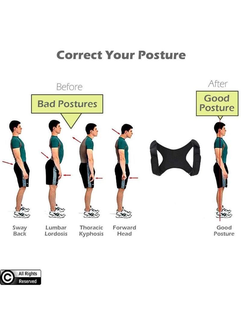 KHAJUL Adjustable Posture Corrector for Men and Women – Back Brace with Shoulder and Spine Support – Breathable & Invisible Pain Relief for Neck, Shoulder (Black) - Image 5