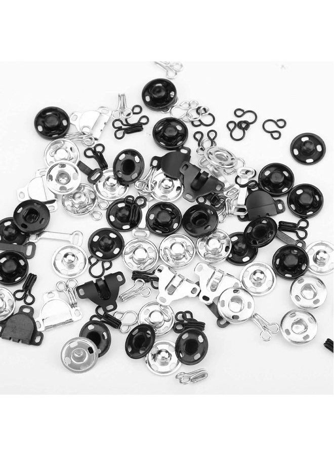 3 Styles Skirt Hooks and Eyes Sewing Hooks, Sewing Snap Garment Tools with Metal Snap Fastener Snaps, Suitable for Pants Skirt Bra Sewing DIY Making, 2 Colors (50 Pairs) 100pcs  - Image 5