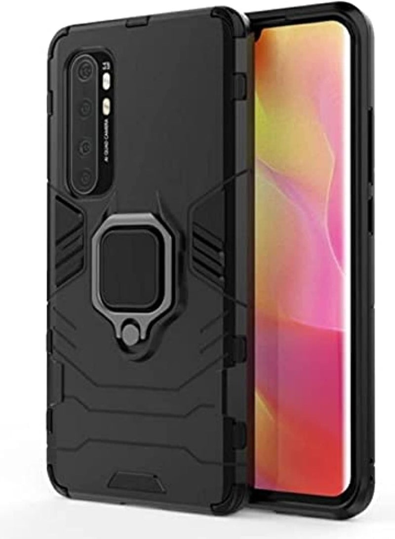 Mi note 10 lite Cover Design Protective Case With 360 Degree Rot - Blak