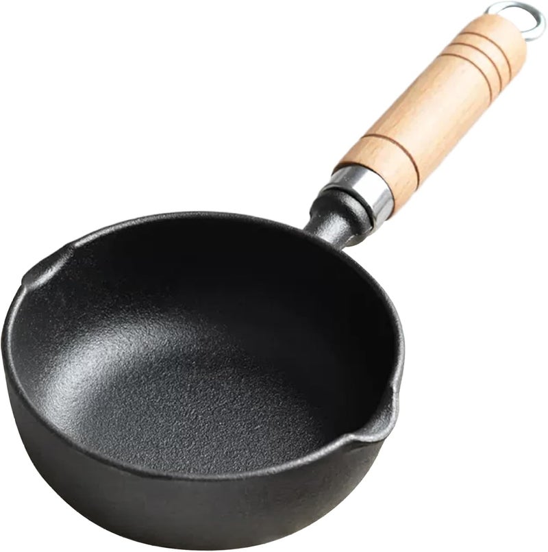 Butter Melting Pot, Non-Stick Cast Iron Sauce Pot with Wood Handle, Small Hanging Warmer for Oil, Milk, Candy & Chocolate (2-Pack) - Image 5