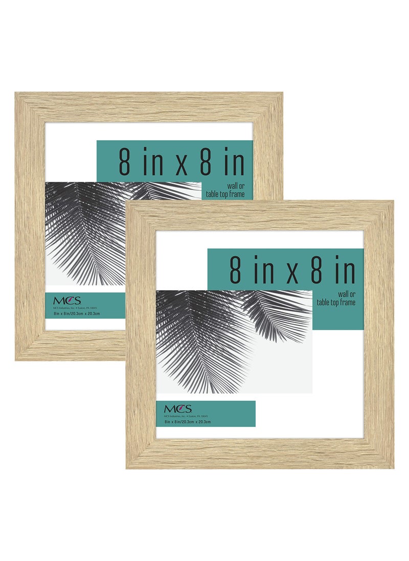 MCS MCS Studio Gallery 8x8 Picture Frame Natural Woodgrain  Wall Hanging & Easel for Tapletop Display  Square Photo Frame for Photos  Posters & Art Prints (2-Pack)  - Image 1