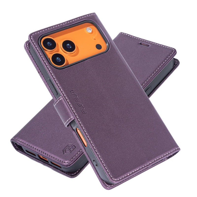 FLIPALM Wallet Case for iPhone 17 Pro Max with Credit Card Holder,PU Leather Folio Flip Kickstand Protective Shockproof Cover for Apple 17 Pro Max Phone Case (Purple, for iPhone 17 Pro Max - 6.9'') - Image 3