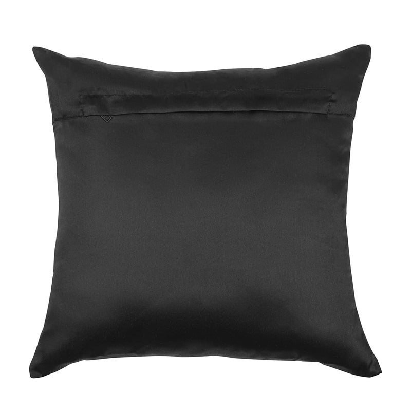 CAZIMO Jacquard Soft Velvet Floral Cushion Covers | Hypo-Allergenic | Washable | Non-Fade Diwan Sofa Pillow Covers for Home Bed & Living Room (Size - 16 X16 Inches, Color - Black) - Set of 5 Pcs - Image 5