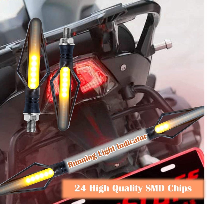 Asryd Motorcycle Stylish LED Indicators (Amber & White) Turn Signal Blinker with Running Light with White DRL, ABS Material For TVS Apache RTR 160 4V (Pack of 4 Pcs) - Image 2