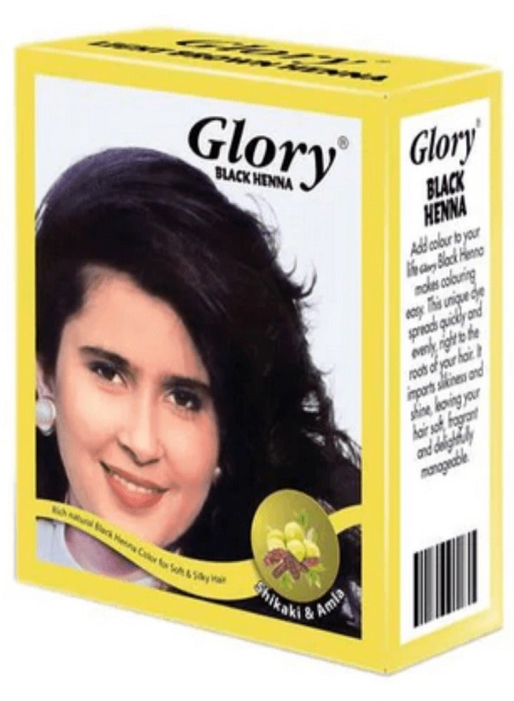 جلوري علبة حناء لتلوين الشعر من 6 قطع اسود 10جرام - Image 1