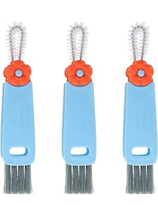 3Pcs Flexible Crevice Cleaning Brush Set For Bottles Lids Small Gaps Kitchen Travel Scrubber - Image 1