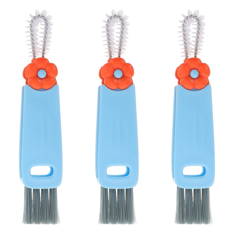 3Pcs Flexible Crevice Cleaning Brush Set For Bottles Lids Small Gaps Kitchen Travel Scrubber - Image 2