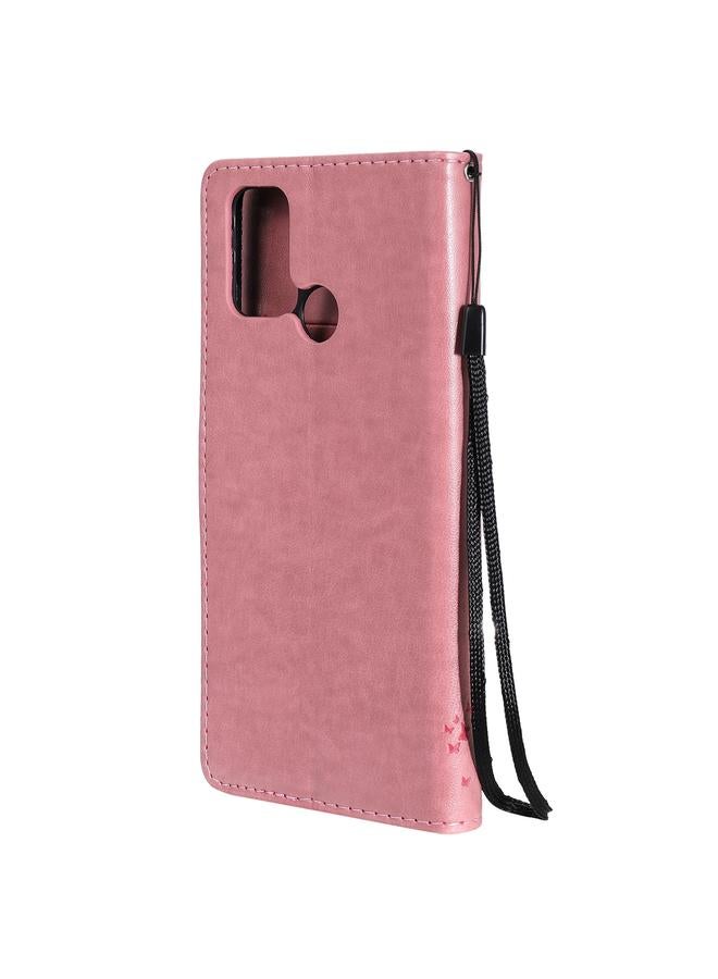 S-TOP Case For OPPO Realme 7i / C17 Tree & Cat Pattern Pressed Printing Horizontal Flip PU Leather Case with Holder & Card Slots & Wallet & Lanyard - Image 3