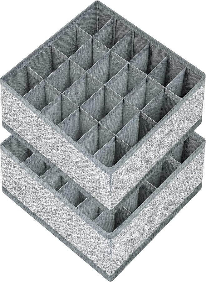 PASHANDOZ Closet Cabinet Storage Boxes for Storing Socks Lingerie Underwear Clothes Ties Belts Fabric Closet Drawer Storage Organizer with Compartments for Undergarments and Socks - (Pack of 2) - Image 1