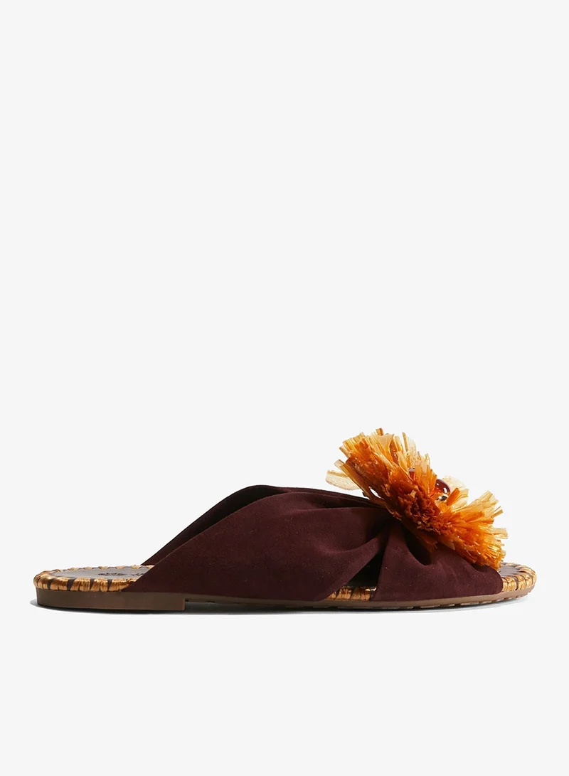 H&M Pompom leather sandals