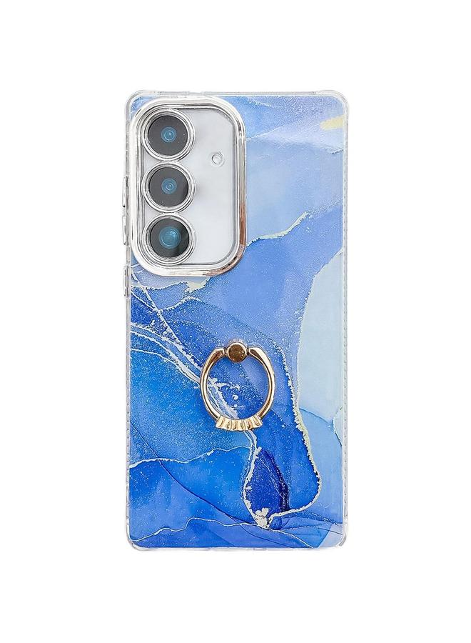 S-TOP Case For Samsung Galaxy A16 5G Electroplated Marble Texture Ring Holder Phone Case - Image 1