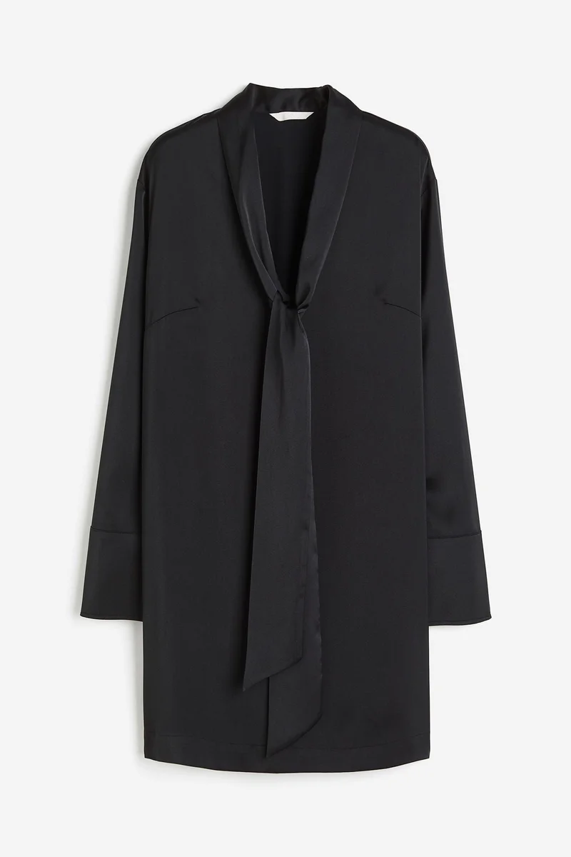 H&M Tie Detail Satin Dress