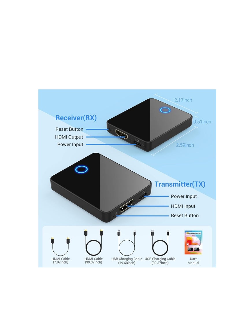 KASTWAVE - Wireless HDMI Transmitter and Receiver 5G, Turn Phone As a Monitor by App, Stream 1080P@60Hz Video & Audio for Laptop, Cable Box, Camera to TV 30m Wireless - Image 1