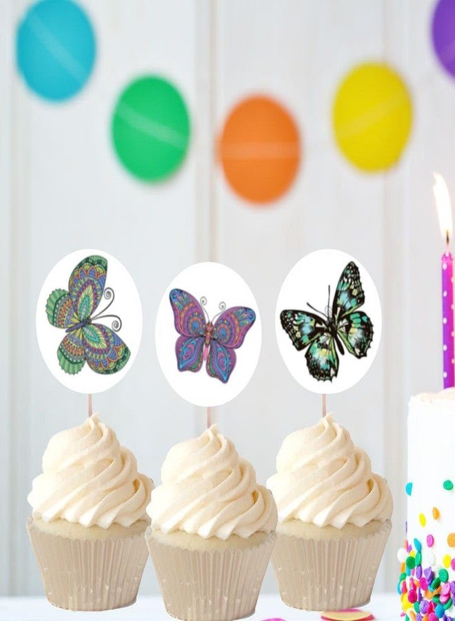 Hohamn 1.5 Inch Butterfly Stickers Roll - 600 Pcs Round Butterfly Label Stickers for Kids, Girls, Party Favors & Decoration - Image 5