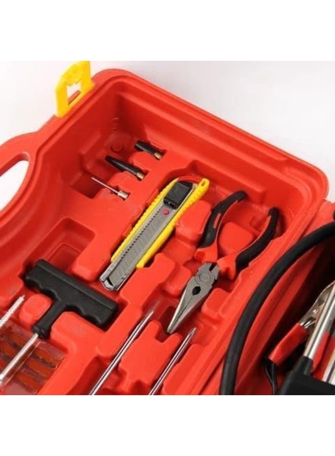 SHEZA STAR Portable Air Compressor Kit with Tools, 12 Volts DC, Heavy Duty Double Cylinder, Red Storage Case - Image 2