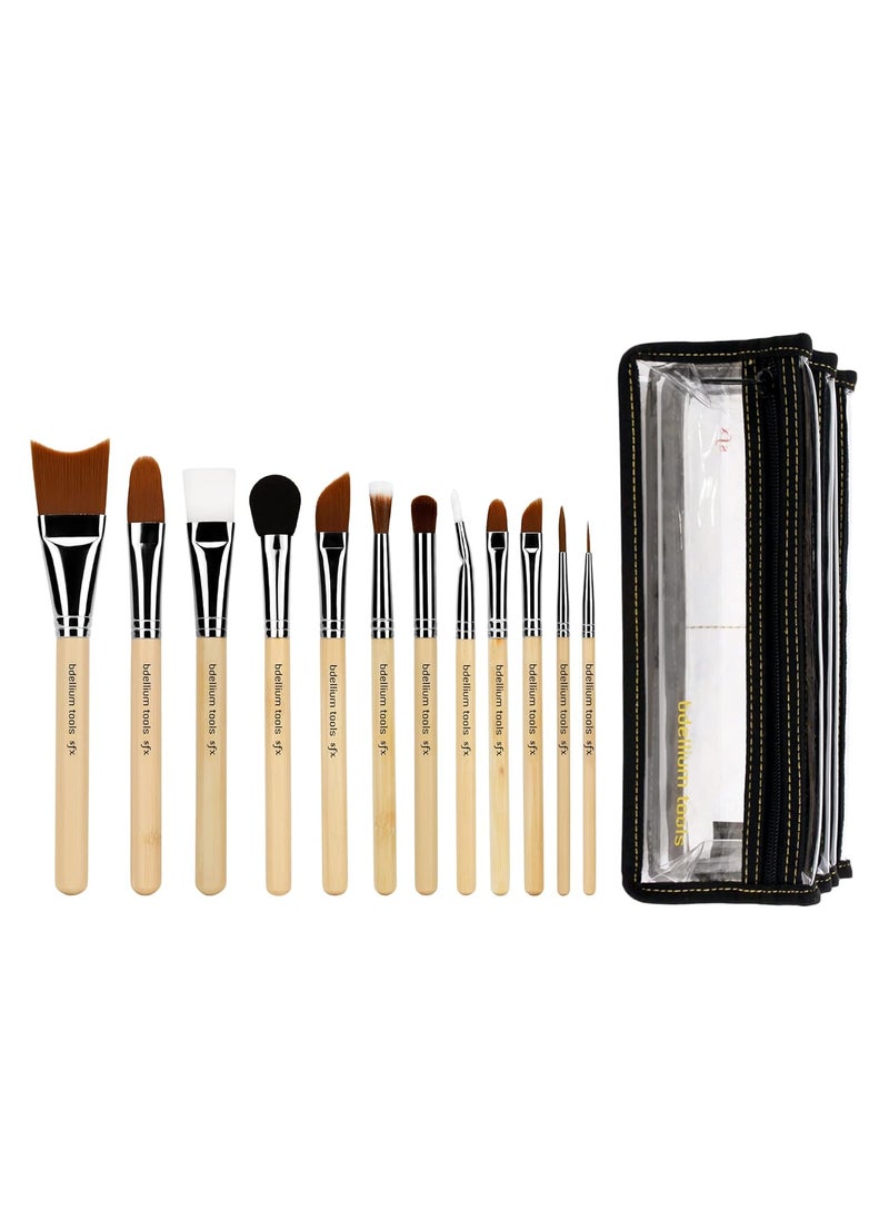 Bdellium Tools Bdellium Tools Professional Makeup Special Effects SFX Series 12 pc. Brush Set with Double Pouch (2nd Collection) 