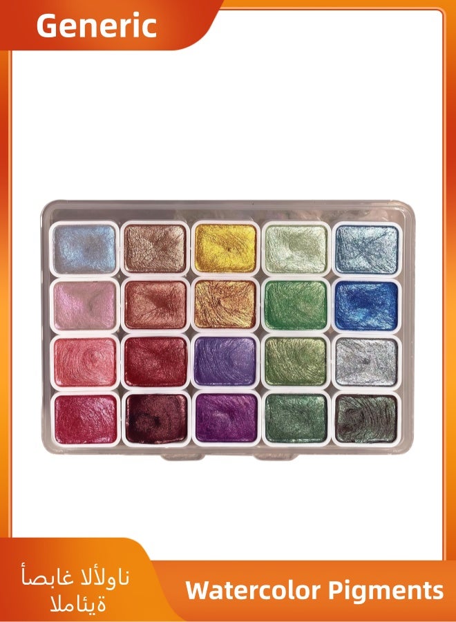 20 أصباغ ألوان مائية ملونة ، تستخدم لأغراض فنية احترافية مثل الرسم اليومي ، وهدايا العطلات ، والرسم الملون ، وما إلى ذلك ، ويمكنها أيضًا تنمية الخلايا الفنية للأطفال. - Image 1