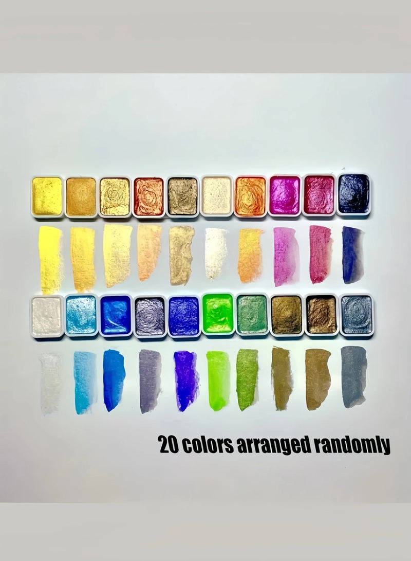 20 أصباغ ألوان مائية ملونة ، تستخدم لأغراض فنية احترافية مثل الرسم اليومي ، وهدايا العطلات ، والرسم الملون ، وما إلى ذلك ، ويمكنها أيضًا تنمية الخلايا الفنية للأطفال. - Image 3