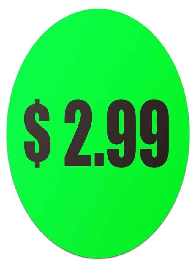 OfficeSmartLabels $2.99 Preprinted Price Stickers - 1.5 Inch Circle Round in Fluorescent Neon Green for Retail Store, Garage Sale, Yard Sale, Flea Market Pricing Labels and More - 300 Labels per Pack - Image 1