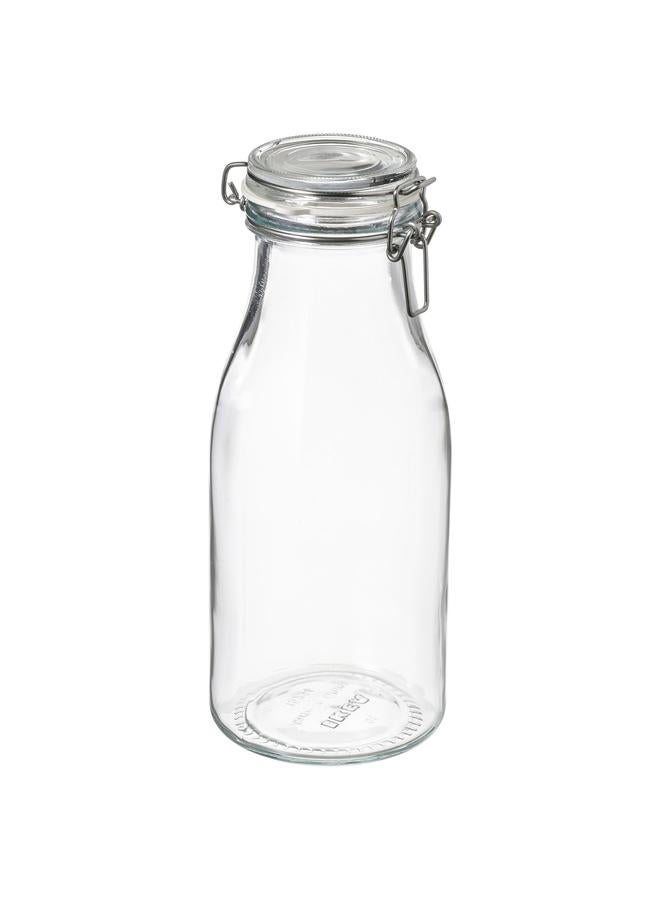 erorex Bottle shaped jar with lid, clear glass, 1 l - Image 1