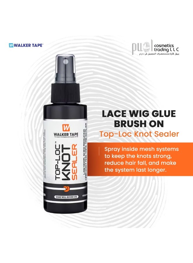 Walker Tape® Top-Loc Knot Sealer Spray 4 fl oz – Protects Delicate Knots, Reduces Shedding, Extends Hair System Life – Low Odor Mesh Wig & Toupee Knot Sealer for Salons & At-Home Hair System Care - Image 4