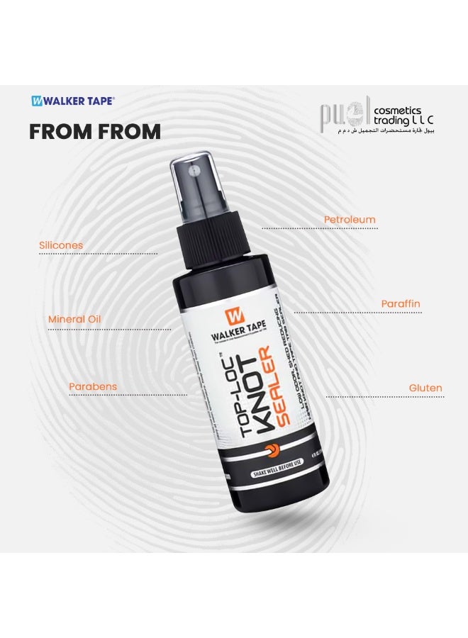 Walker Tape® Top-Loc Knot Sealer Spray 4 fl oz – Protects Delicate Knots, Reduces Shedding, Extends Hair System Life – Low Odor Mesh Wig & Toupee Knot Sealer for Salons & At-Home Hair System Care - Image 5