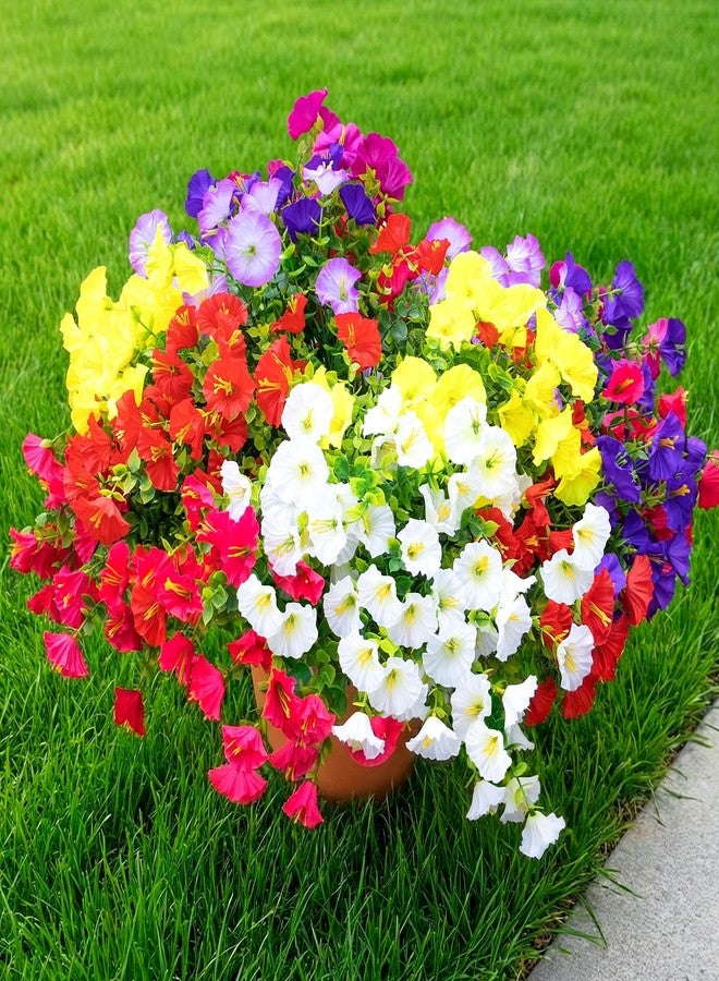CLEANGOR 14 Pcs Artificial Petunias for Outdoors, UV Resistant Artificial Outdoor Plants, Faux Petunias for Outdoor Planters, for Spring Summer Garden, Front Door, Window Box, Home Decor (7 Color) - Image 5