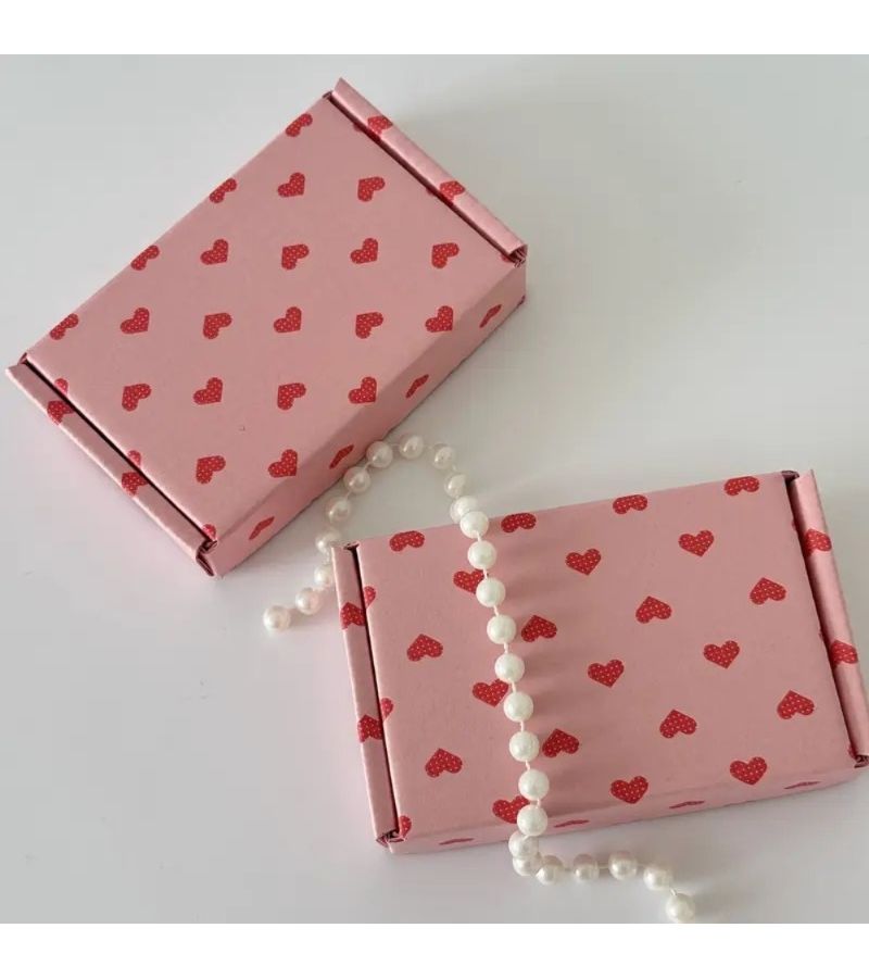 25 Pink Heart Shaped Gift Boxes with Red Hearts Wedding Party Favors - Image 4