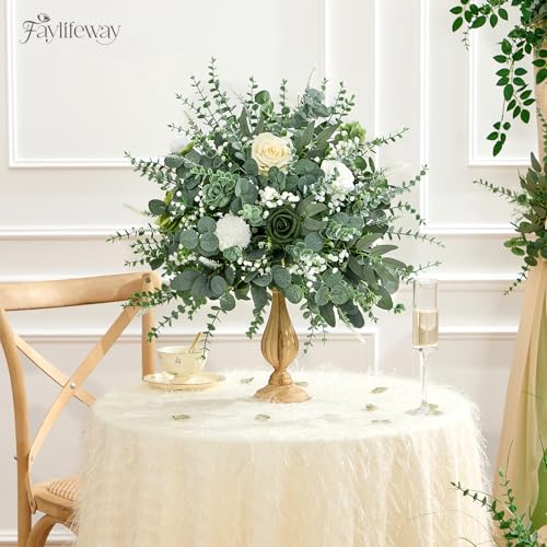 Faylifeway 150Pcs 5 Kind Mixed Greenery Eucalyptus Stems Bulk for Wedding Decor, Babies Breath Flowers Artificial & Greenery for Centerpieces DIY Bouquets Vases Table Home Decor - Image 3