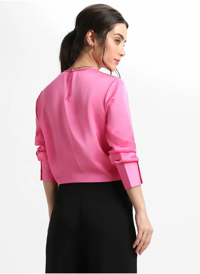 دينيس لينغو Pink Regular Top for Women - Elegant, Lightweight