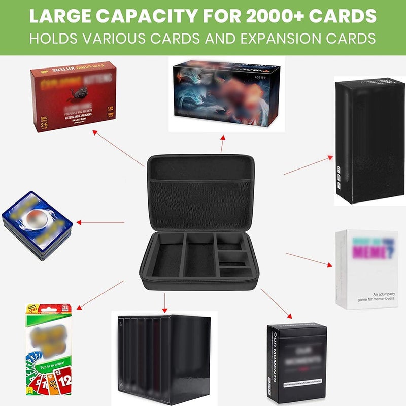 ALKOO حافظة بطاقات ALKOO، صندوق مجموعة بطاقات بسعة 2000+ بطاقة لـ MTG كوماندر، لـ YuGiOh، لـ ماجيك ذا جاذرينغ، لـ بطاقات ضد الإنسانية، حافظة بطاقات رياضية قابلة للتحصيل لكرة القدم والبيسبول 2025 2024 (أسود) - Image 2