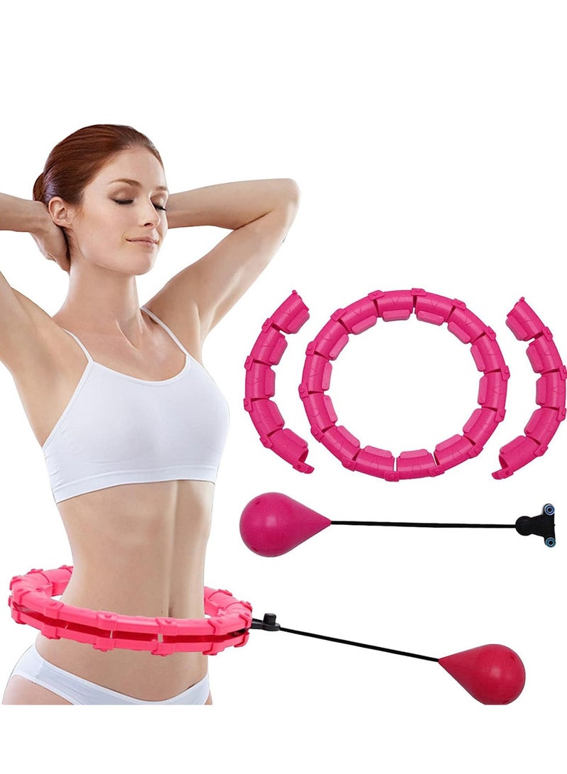 MIXDE Weighted Hula Hoop,Smart Waist Exercise Ring Weight Loss,Noiseless Hula Hoop 24 Links Detachable & Size Adjustable - Image 1