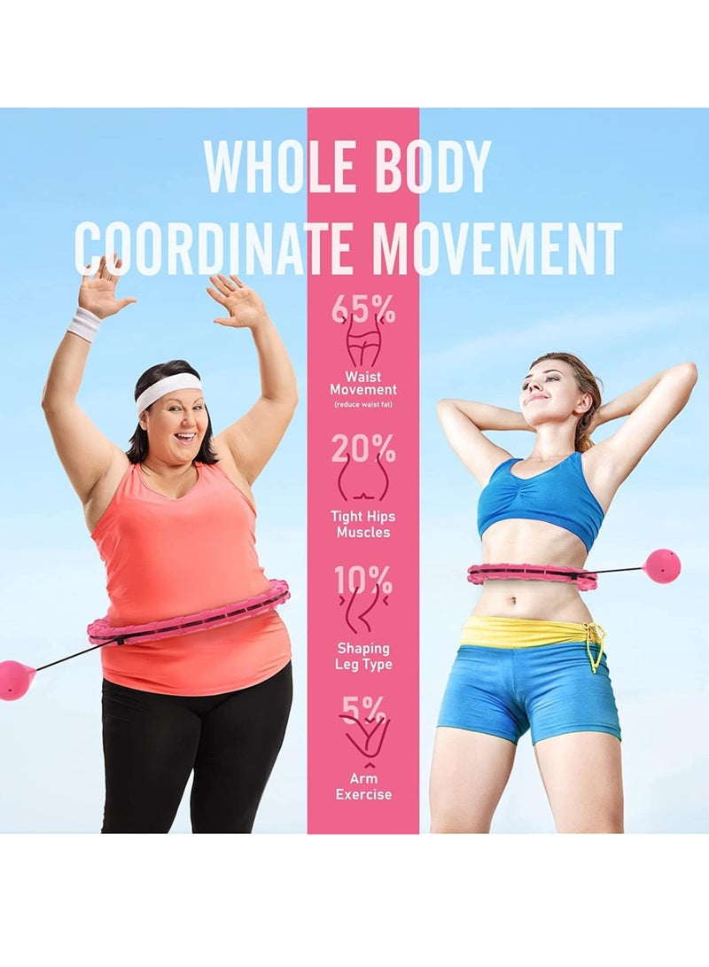 MIXDE Weighted Hula Hoop,Smart Waist Exercise Ring Weight Loss,Noiseless Hula Hoop 24 Links Detachable & Size Adjustable - Image 5