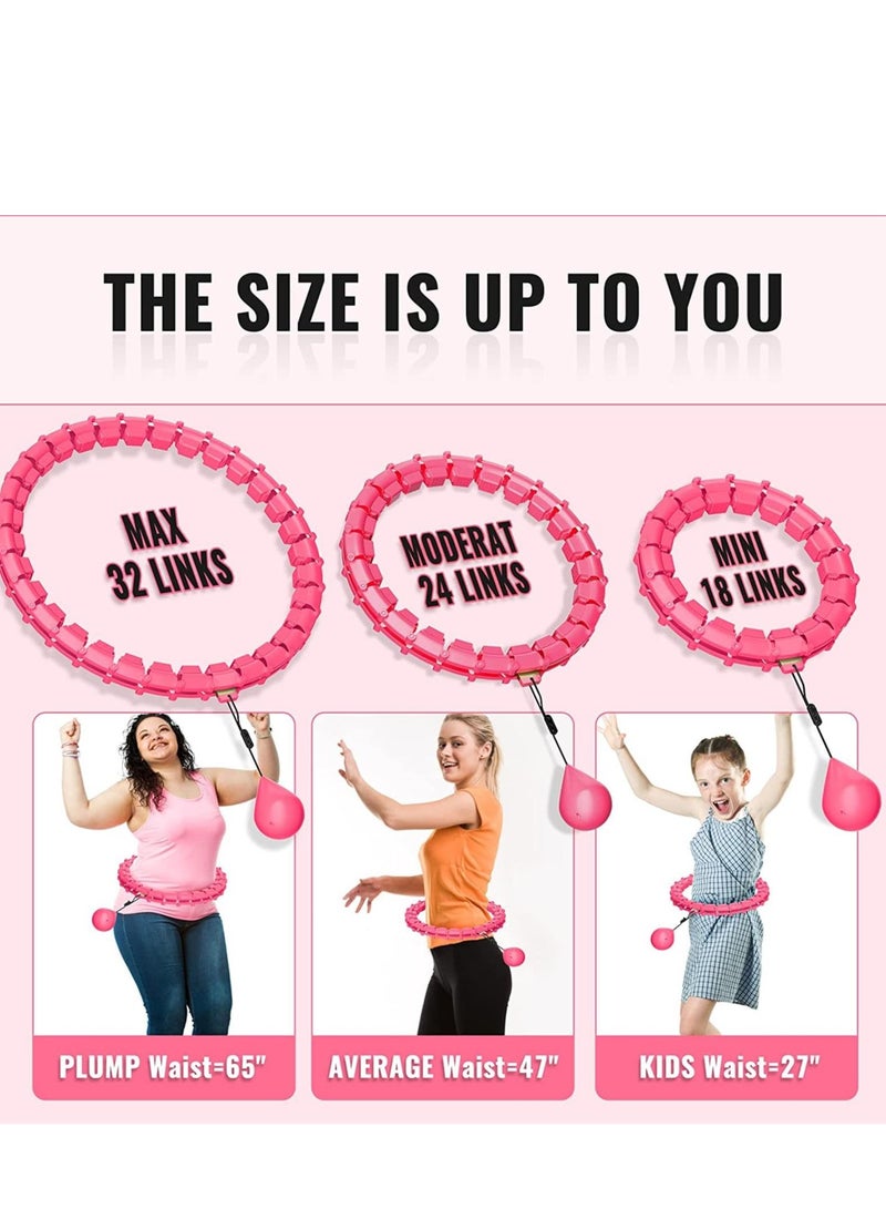 MIXDE Weighted Hula Hoop,Smart Waist Exercise Ring Weight Loss,Noiseless Hula Hoop 24 Links Detachable & Size Adjustable - Image 3