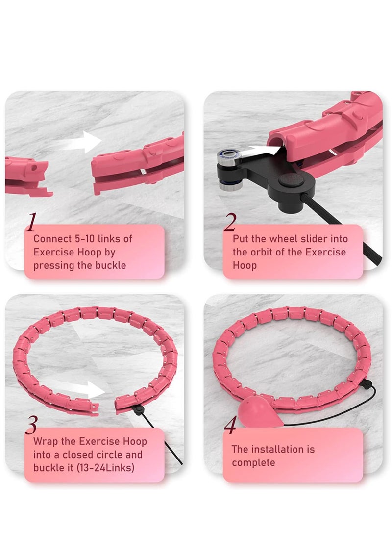 MIXDE Weighted Hula Hoop,Smart Waist Exercise Ring Weight Loss,Noiseless Hula Hoop 24 Links Detachable & Size Adjustable - Image 4