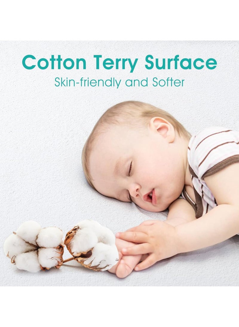 TEGRILO Water Proof Mattress Protector Cotton Terry Mattress Cover, Deep Pocket Bed Mattress Pad Cover Vinyl-Free Washable, Noiseless, Breathable & Soft (Small(120 * 200 * 30)) - Image 3
