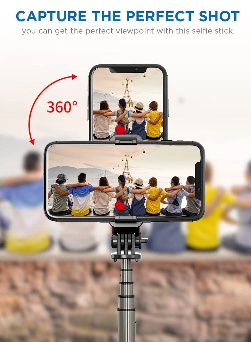 Selfie Stick Tripod Bluetooth remote, Extendable 1m Telescopic Selfie Stick, Handheld Tripod, Wireless Remote compatible with iPhone 12/Xs/iPhone 8/iPhone 11/11pro, Galaxy S10/S9 Plus/S8/Note8 - Image 2