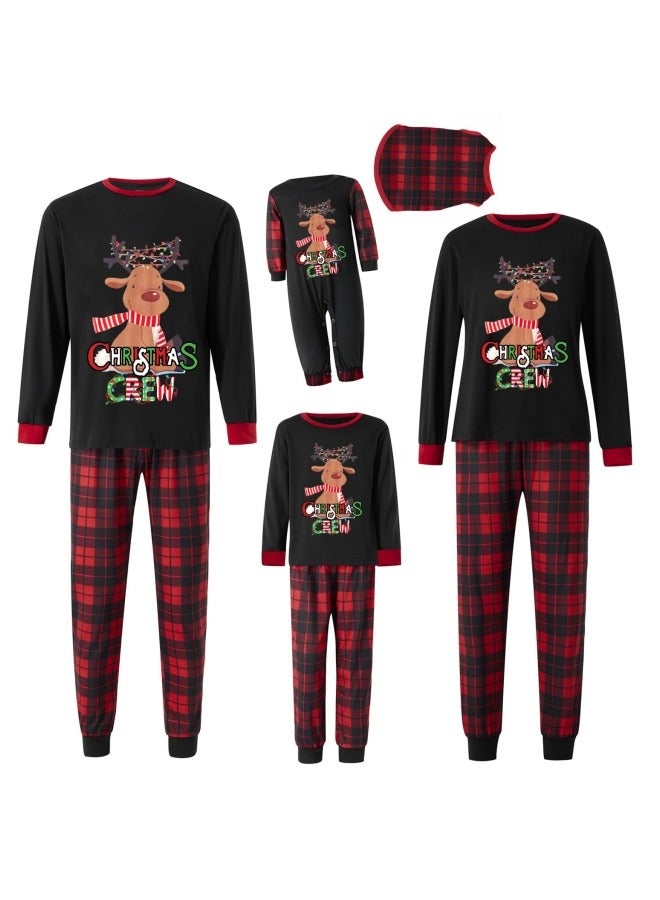 CCOVERY Matching Family Pajamas Sets Holiday Long Sleeve Festival Pajamas Round Neck Print Xmas Pjs Matching Set Casual Soft Home Sleepwear Loungewear - Image 4