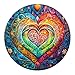 AEEKDOOK Wooden Puzzles for Adults Mandala Heart Wood Puzzles Adult Unique Animal Shape Wooden Jigsaw Puzzles for Adults Birthday Gifts for Puzzle Lovers Family S 85 85in 100 Pieces - Image 2