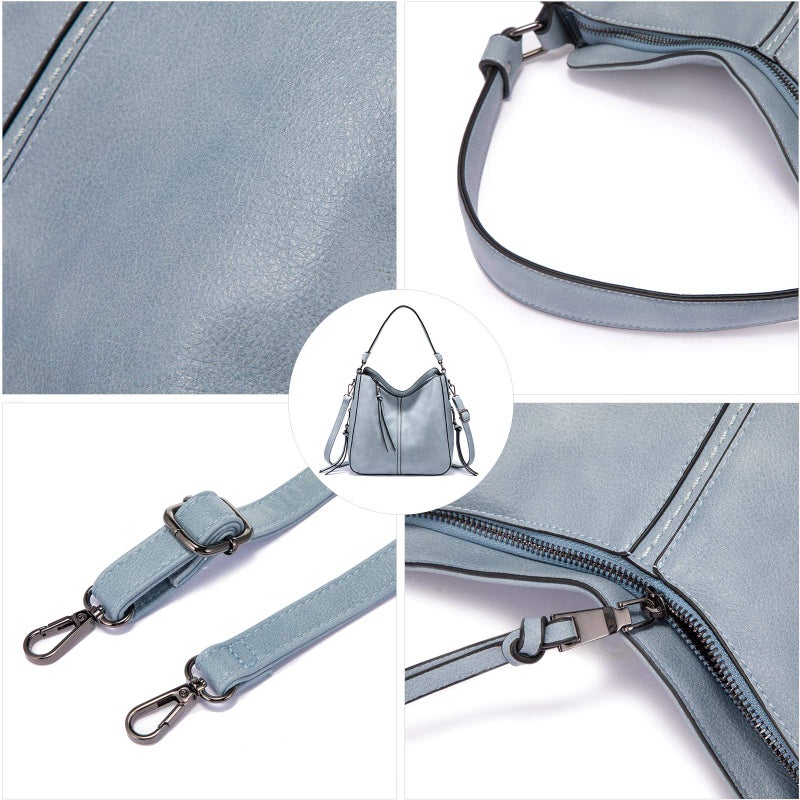 Realer Handbags for Women Hobo Purse Medium Ladies Crossbody Shoulder Bag Faux Leather - Image 5