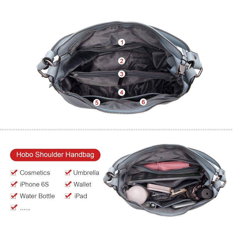 Realer Handbags for Women Hobo Purse Medium Ladies Crossbody Shoulder Bag Faux Leather - Image 4