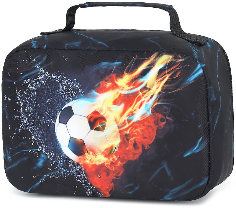 LEDAOU Lunch Bag Kids Insulated Lunch Box Boys Girls Insulated Reusable Lunch Bag for School Picnic Hiking WorkSoccer