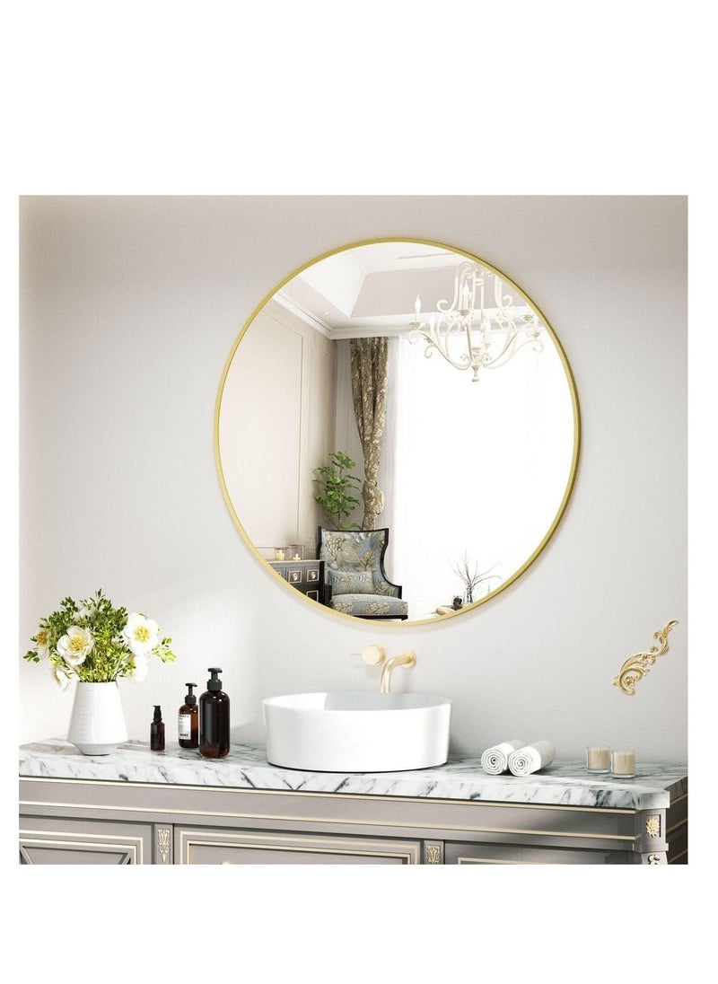 Generic Gold Metal Frame Wall Mirrors 70X70X3Cm Gold  - Image 1
