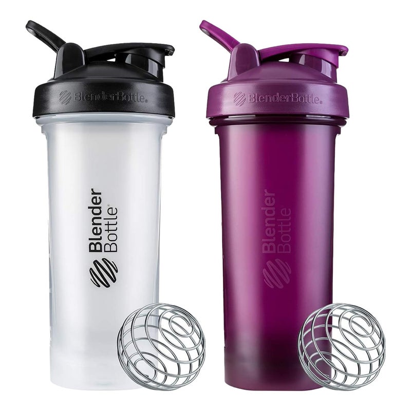 BlenderBottle Classic V2 Shaker Bottle Perfect for Protein Shakes and Pre Workout 28Ounce Colors May Vary 2 Pack