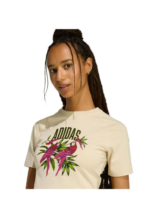 Adidas  ADIDAS x FARM RIO GRAPHIC CROPPED T-SHIRT for Women | Best Price UAE