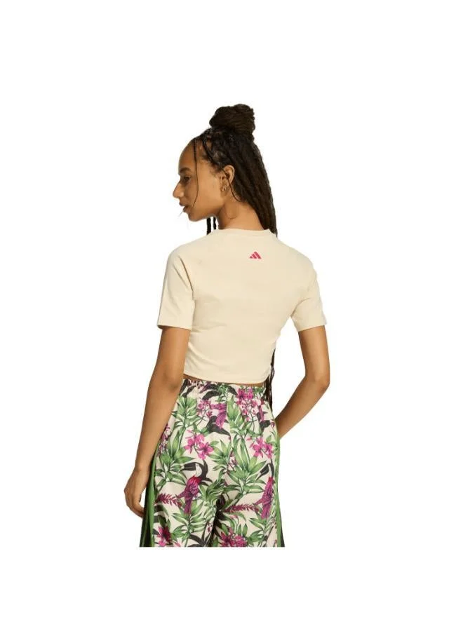 Adidas ADIDAS x FARM RIO GRAPHIC CROPPED T-SHIRT