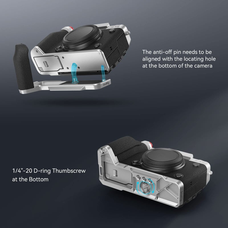 SmallRig X-T5 Handgrip L-Shape Grip for FUJIFILM X-T5 Camera, Built-in Quick Release Plate for Arca, Silicone Side Handle, Shutter Button, Lightweight and Comfort - 4136 - Image 2